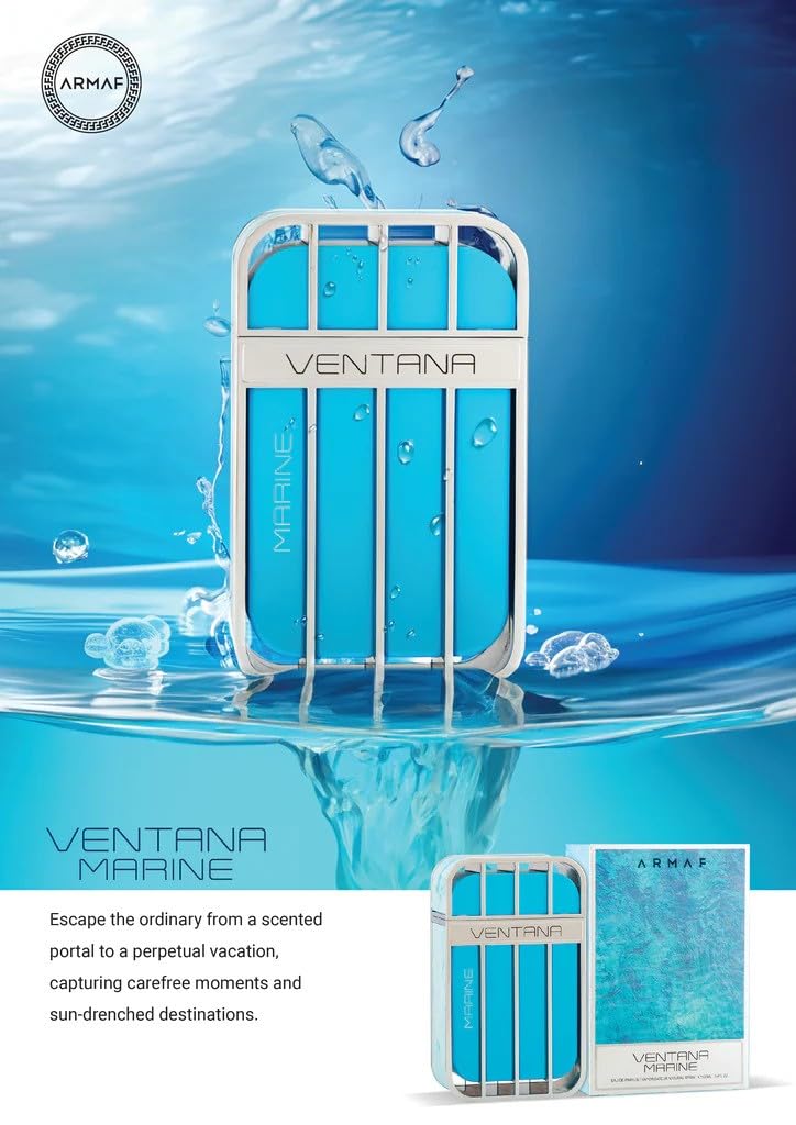 Ventana Marine by Armaf for Men Eau de Parfum Spray, 3.4 oz