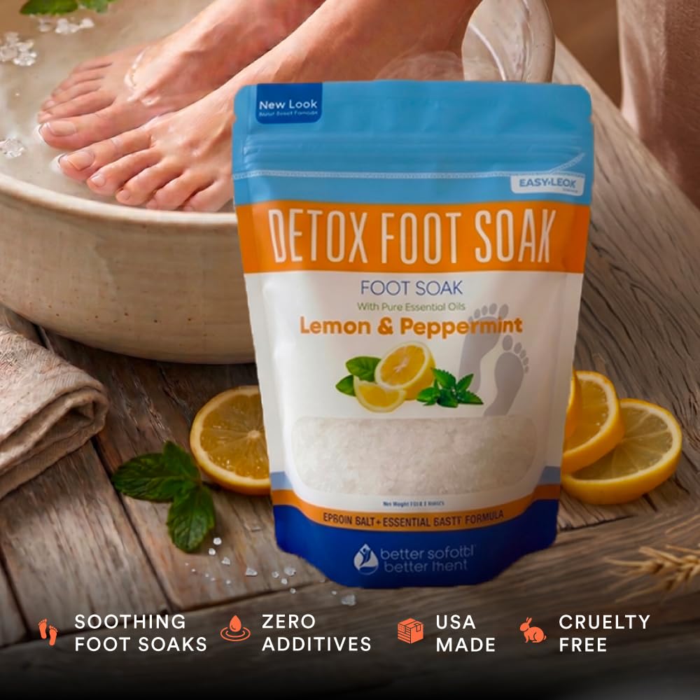 Detox Foot Soak Salts with Epsom Salt, Vitamin C and Essential Oils