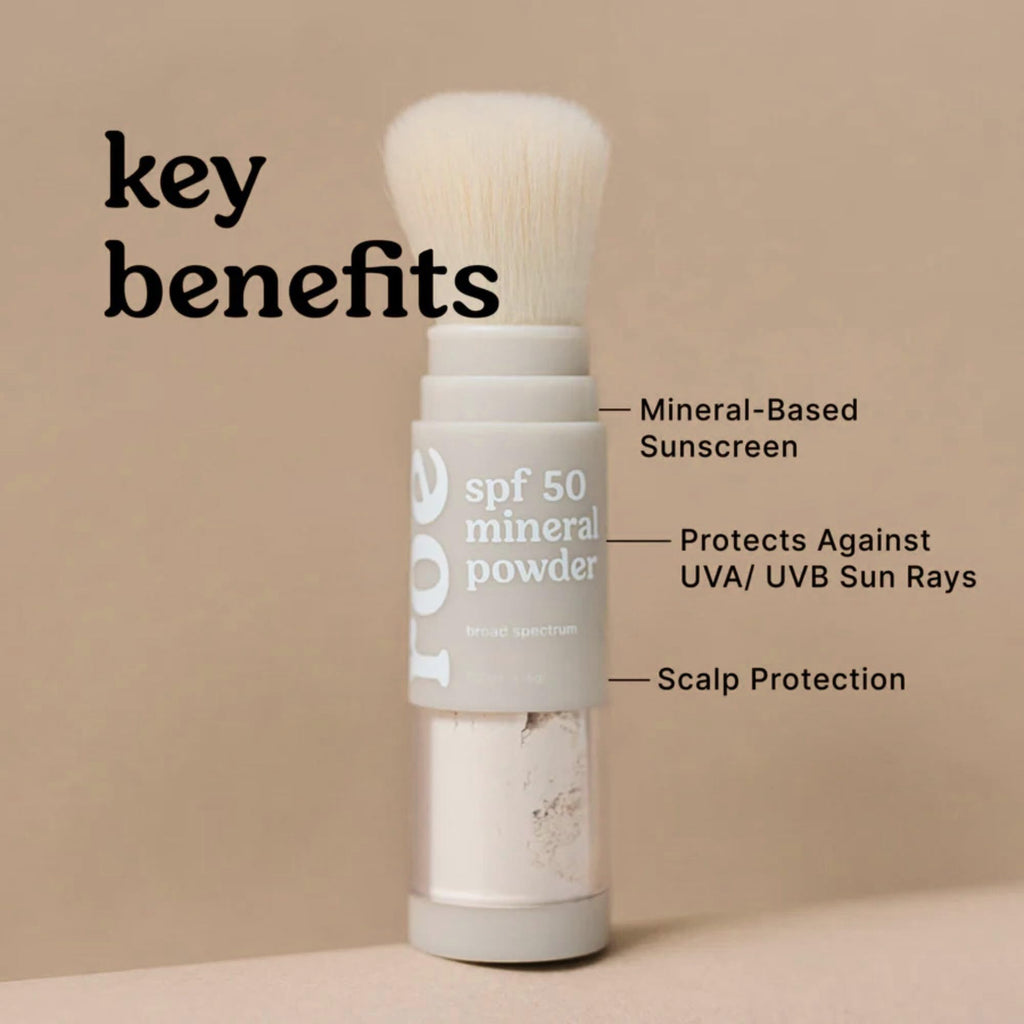 Roe Wellness SPF 50 Mineral Powder Sunscreen, Brush-On Face, Body & Scalp