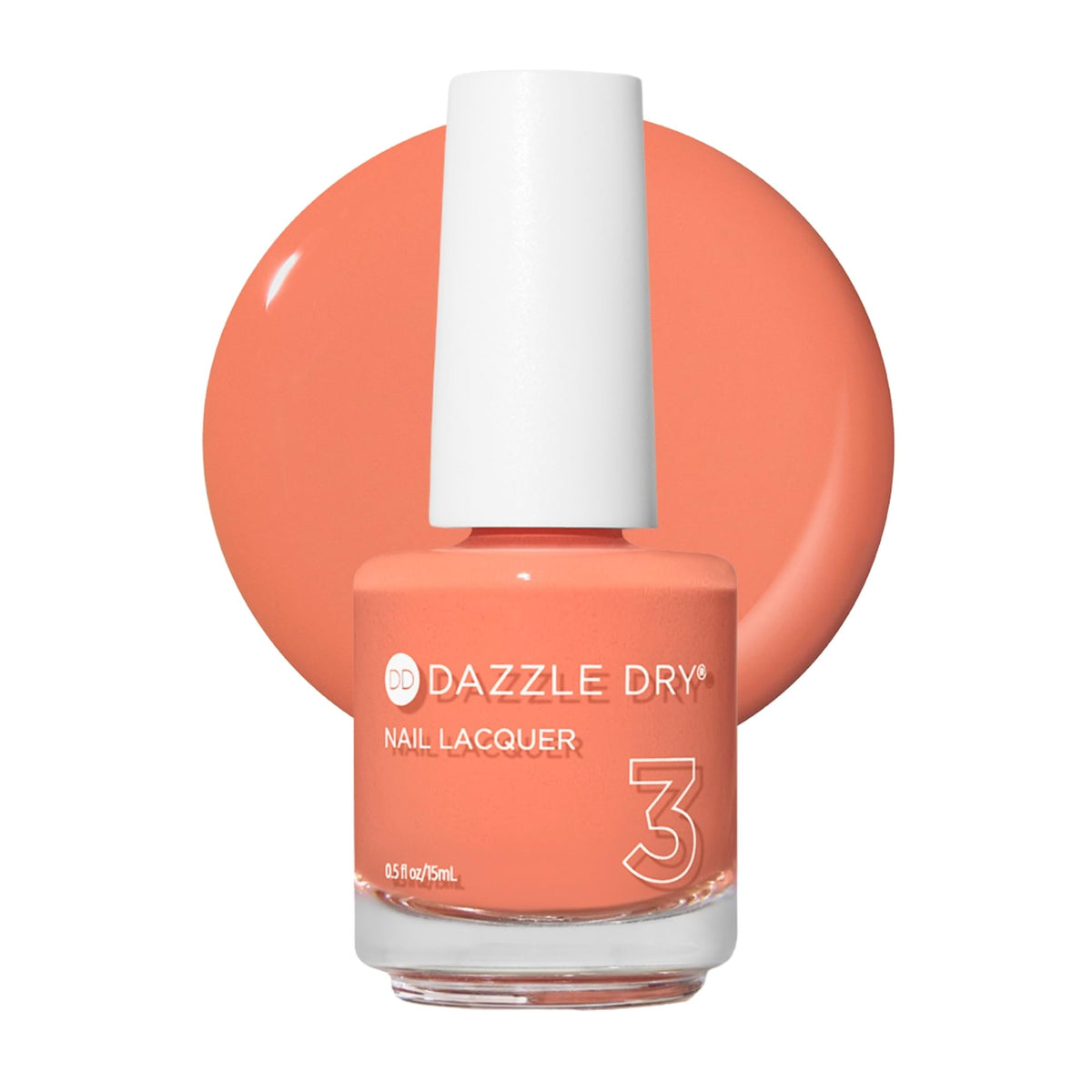 Dazzle Dry Nail Lacquer Step 3 – Round Trip Papaya Orange, 0.5 fl oz