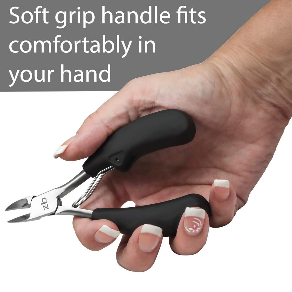 Zizzili Basics Thick Toenail Clippers with Black Easy-Grip Handle