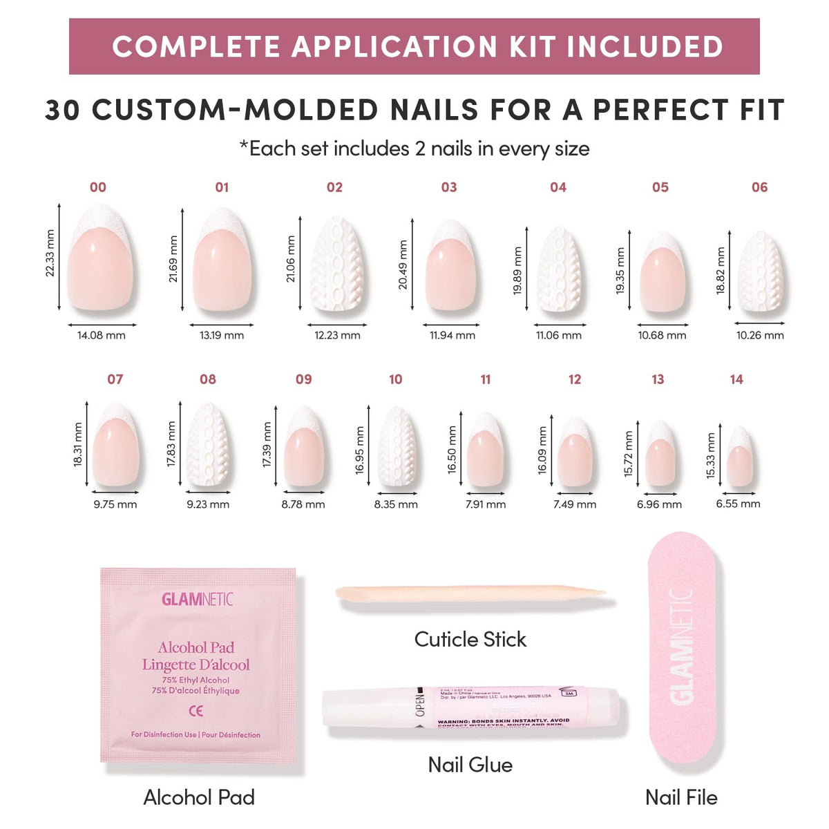 Glamnetic Press-On Nail Kit - Reusable Fake Nails