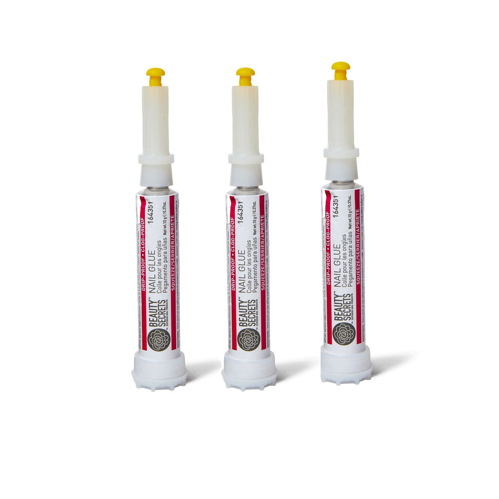 Beauty Secrets Drip & Clog Proof Nail Glue, 3 Pack