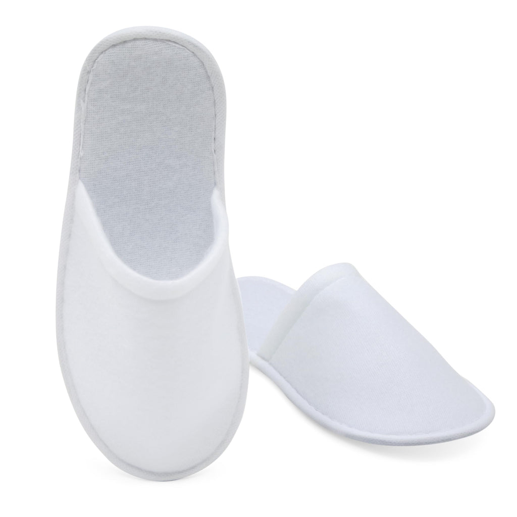 Juvale Disposable Guest Slippers, White, Medium, Pack of 24