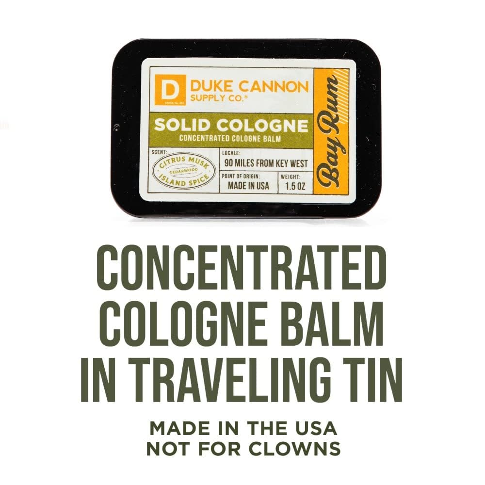 Duke Cannon Bay Rum Solid Cologne Balm for Men, 1.5 oz