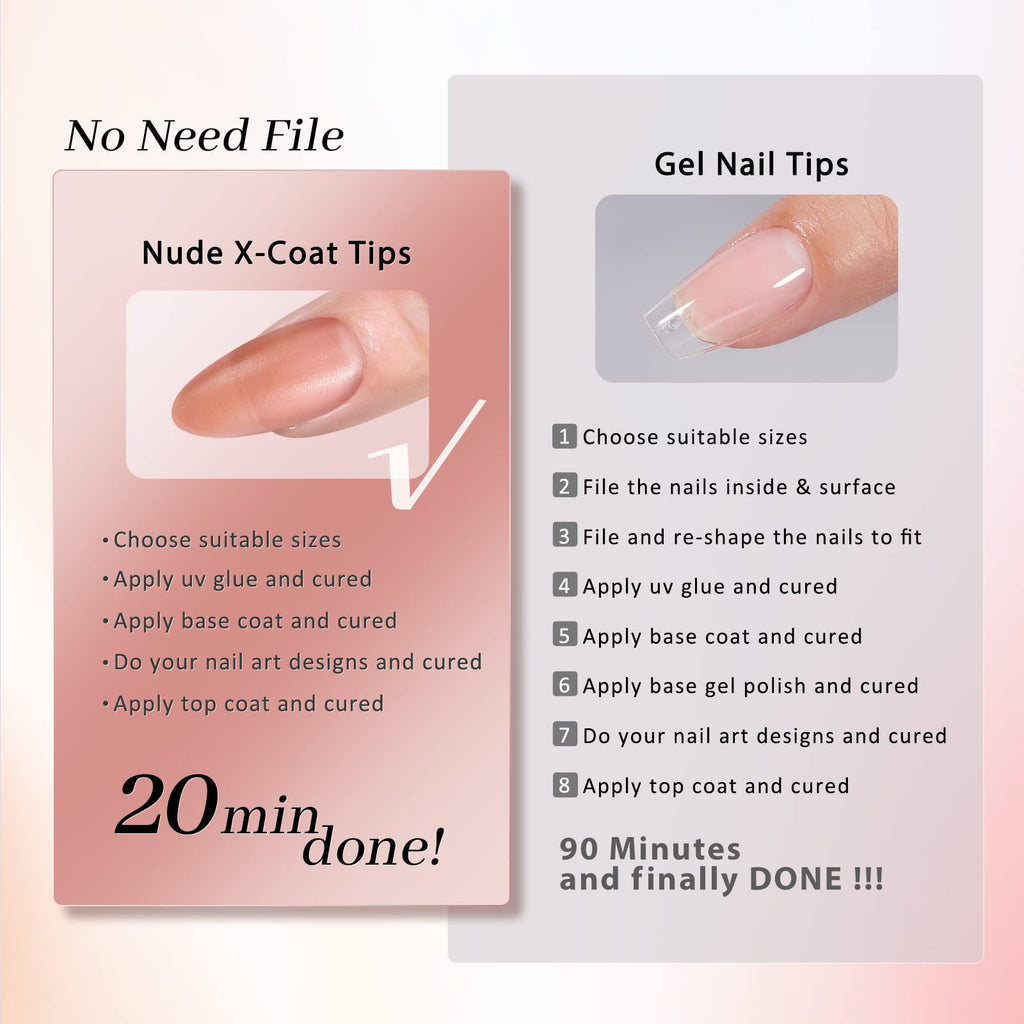 BTArtbox Medium Almond Soft Gel Nail Tips Kit, Brown Press-On Nails