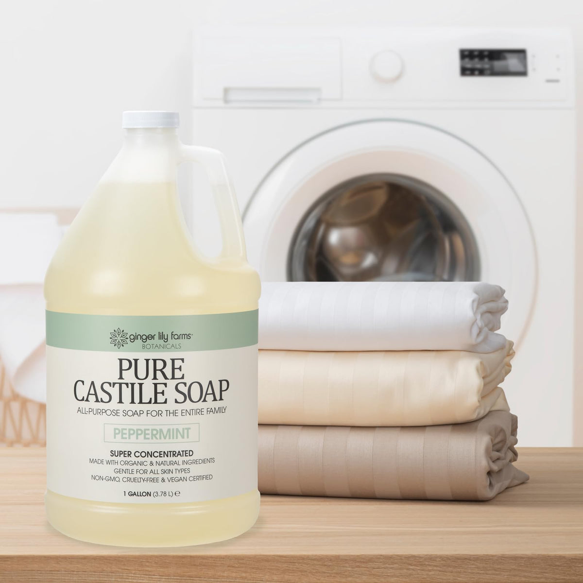 Ginger Lily Farms Botanicals Pure Castile Liquid Soap Refill, 128 Fl Oz
