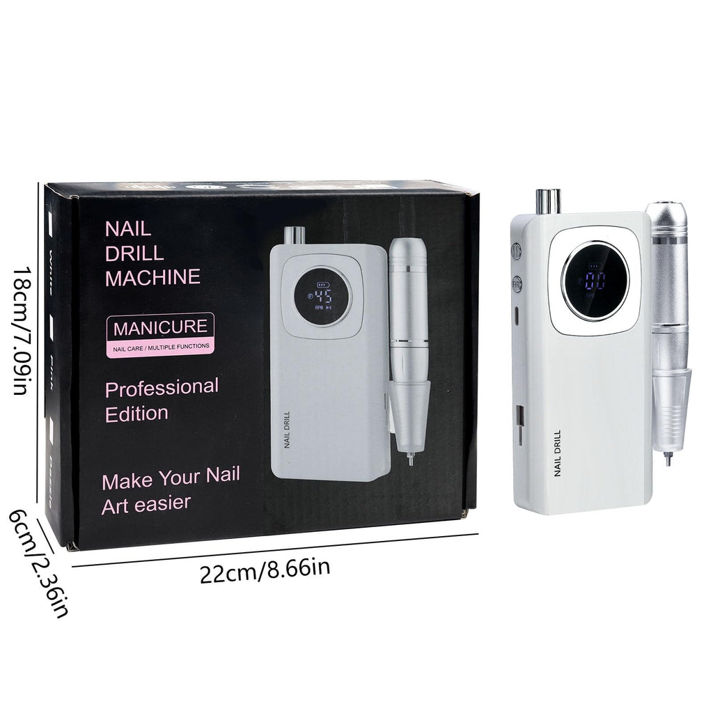 45000RPM Rechargeable Electric Nail Drill Machine Set with LCD Screen