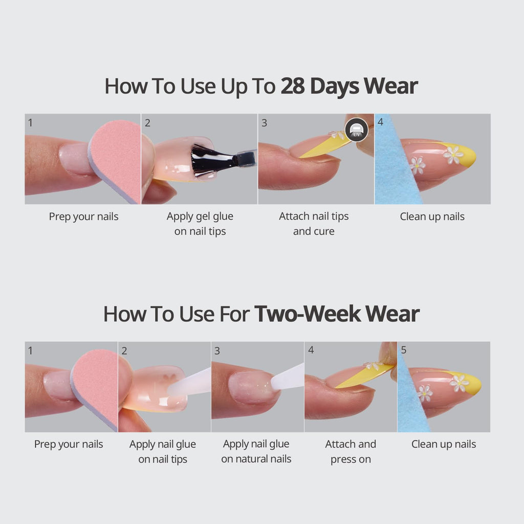 BTArtbox Press-On Nails, Lamp-Curable Soft Gel, Salon-Quality Natural Look