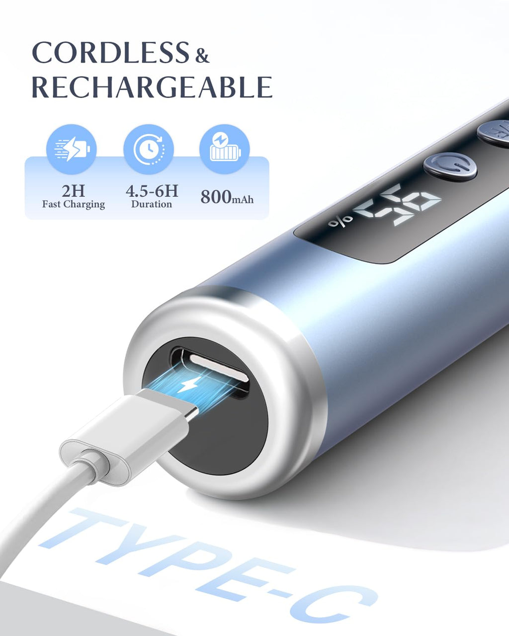 JOREST Rechargeable Electric Nail Drill Kit, 6-Speed Manicure & Pedicure Tool