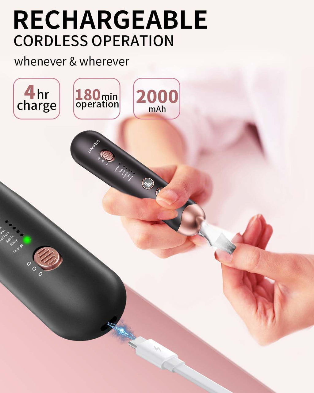 Hoxida Rechargeable Electric Nail Drill Kit for Manicure and Pedicure