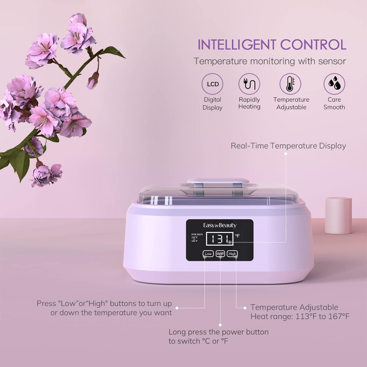 EASYINBEAUTY Paraffin Wax Machine for Hands and Feet, 3000ml
