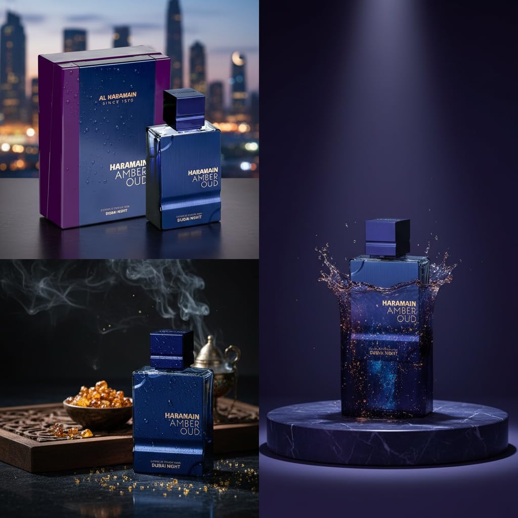 Al Haramain Amber Oud Dubai Night Oud Cologne for Men, 3.33 oz