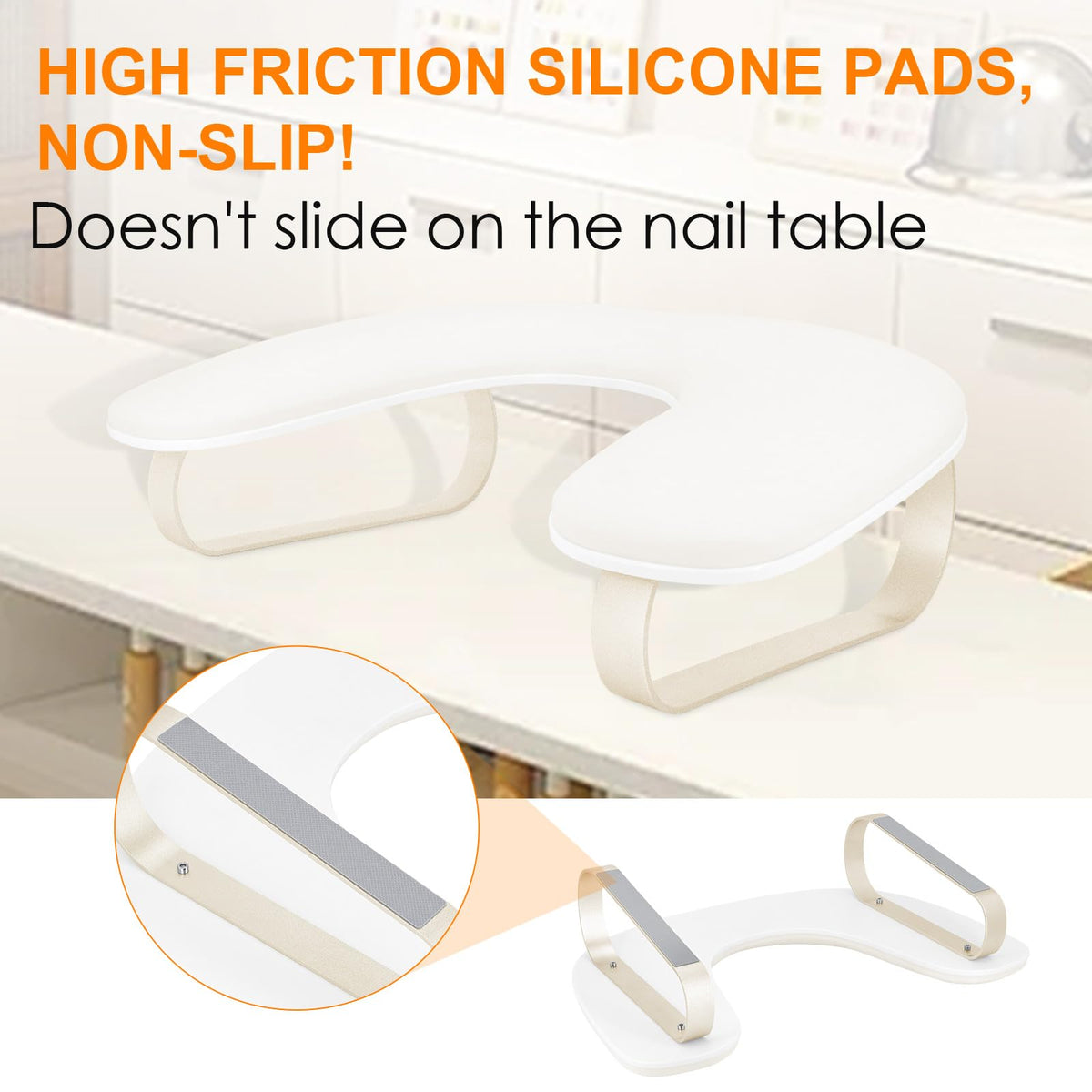 Upgraded U-Shaped Nail Arm Rest Stand with 10° Incline