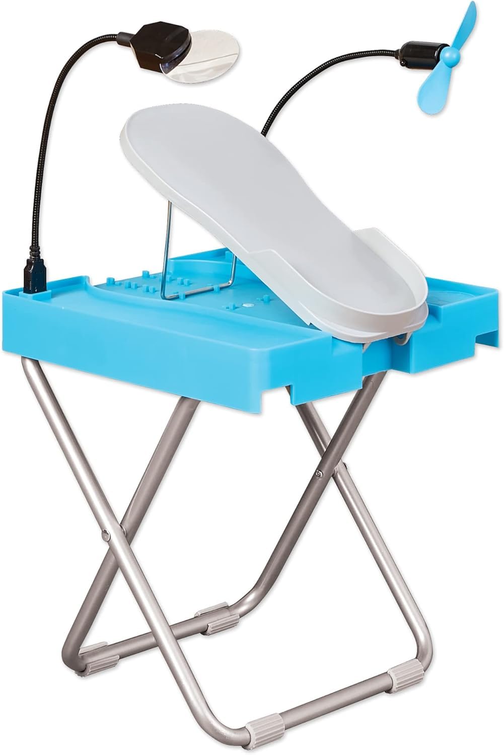 Beauty Footrest with LED Magnifier, Drying Fan and Storage