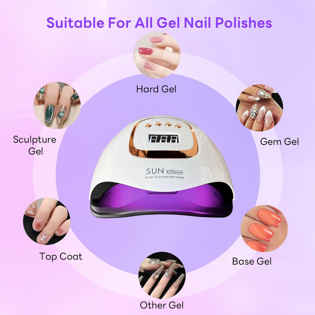 380W UV LED Nail Lamp with 81 Beads, 4 Timers & Sensor