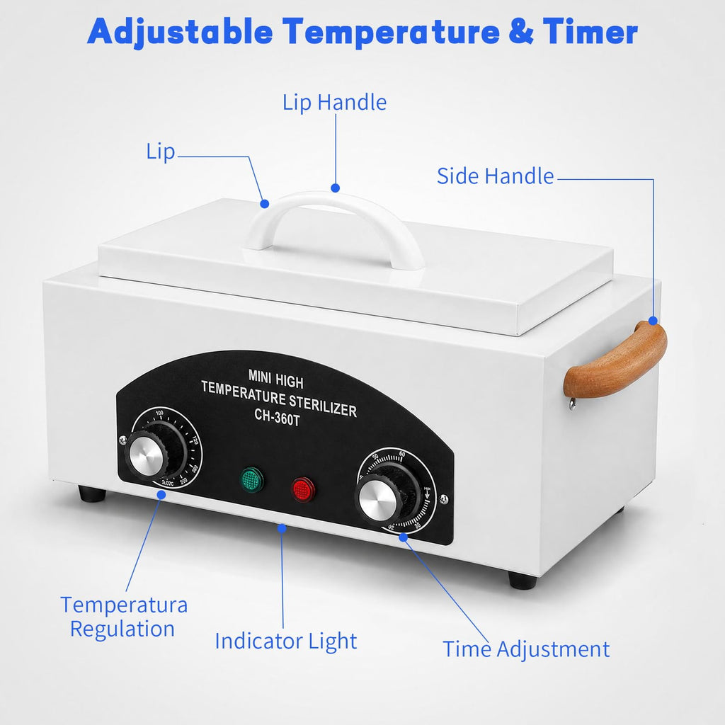 High Temperature Nail Tool Sterilizer Autoclave Machine, 110V 1.5L 300W