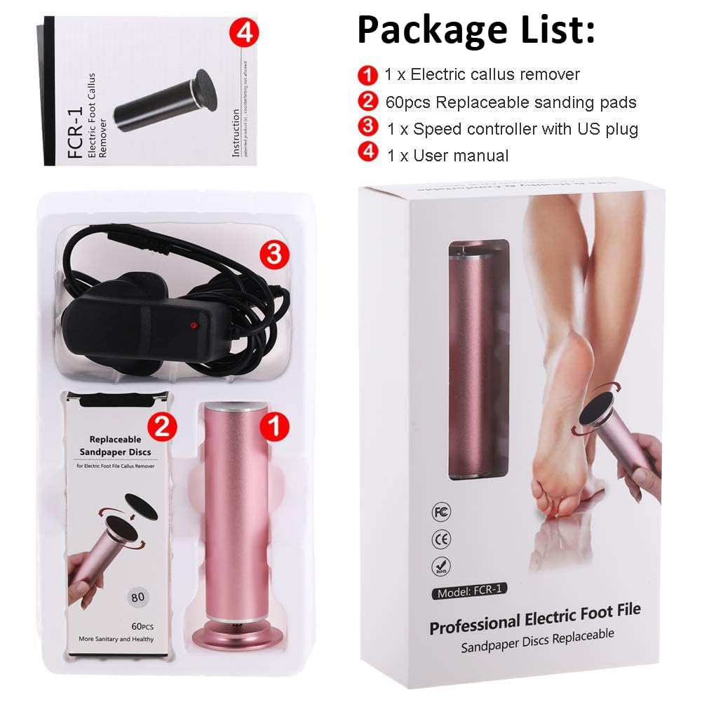 I.B.N. Electric Foot File Callus Remover with Adjustable Speed