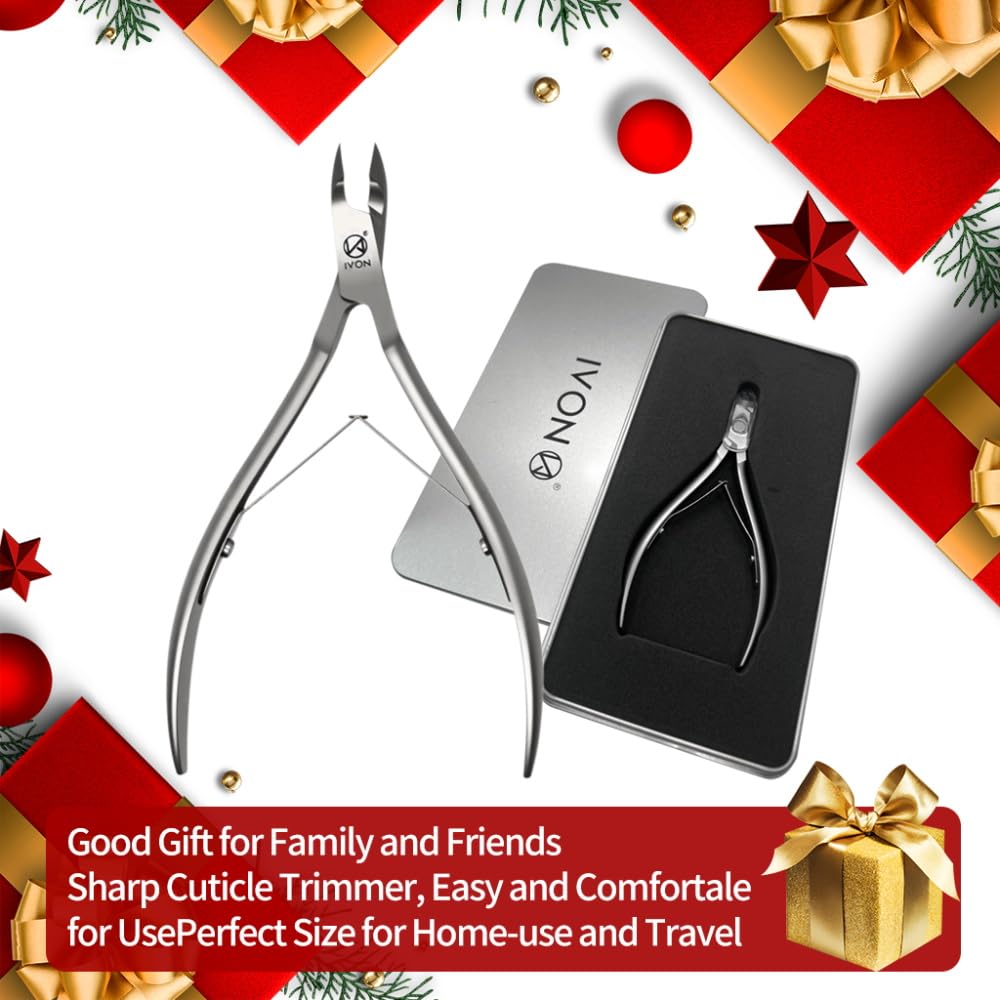 IVON Salon-Quality Stainless Steel Cuticle Trimmer, Precision Nail Care Tool