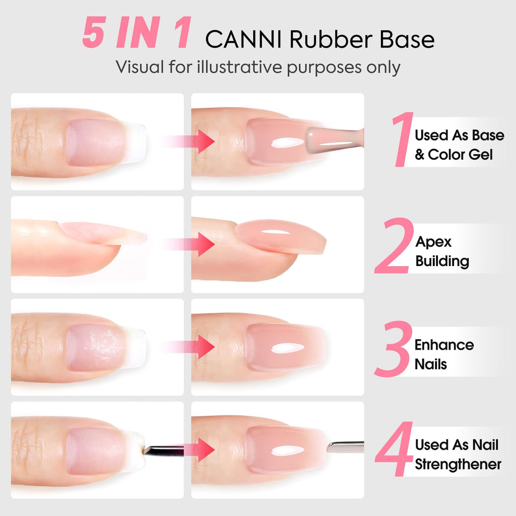 CANNI Rubber Base Gel for Natural Nail Strengthening