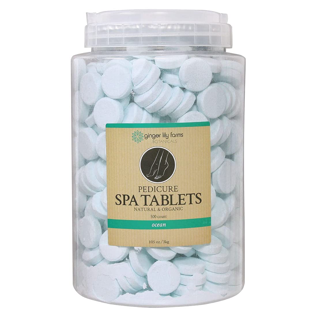 Ginger Lily Farms Botanicals Pedicure Spa Tablets, Ocean Scent