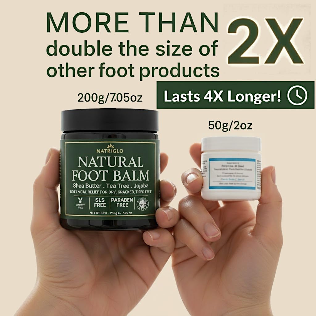 Organic Tea Tree Foot Balm for Dry, Cracked Feet and Heels