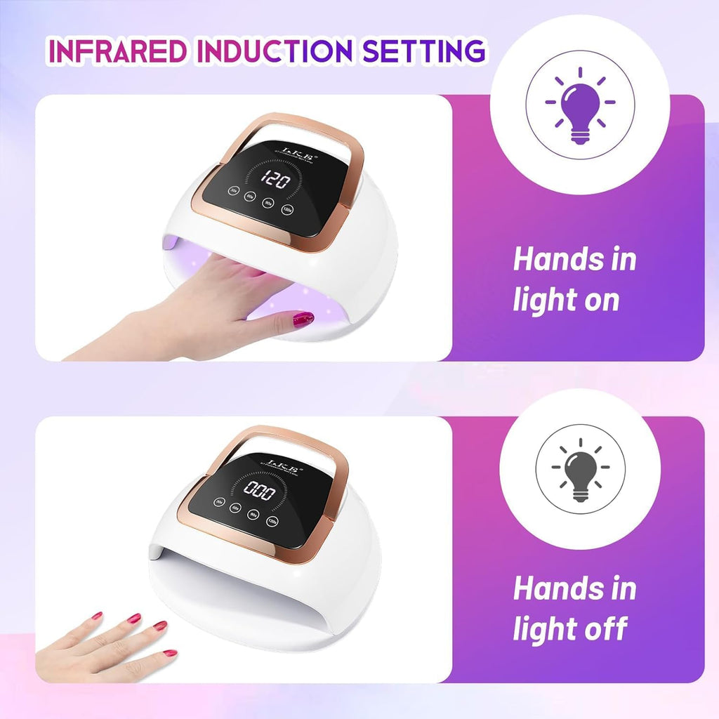 Wisdompark 268W UV LED Nail Lamp for Gel Polish, Black