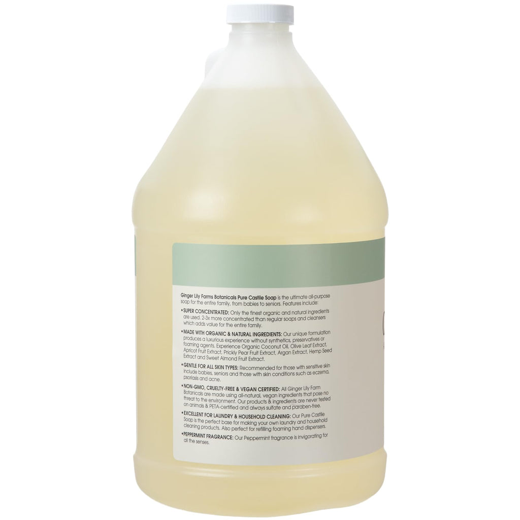 Ginger Lily Farms Botanicals Pure Castile Liquid Soap Refill, 128 Fl Oz