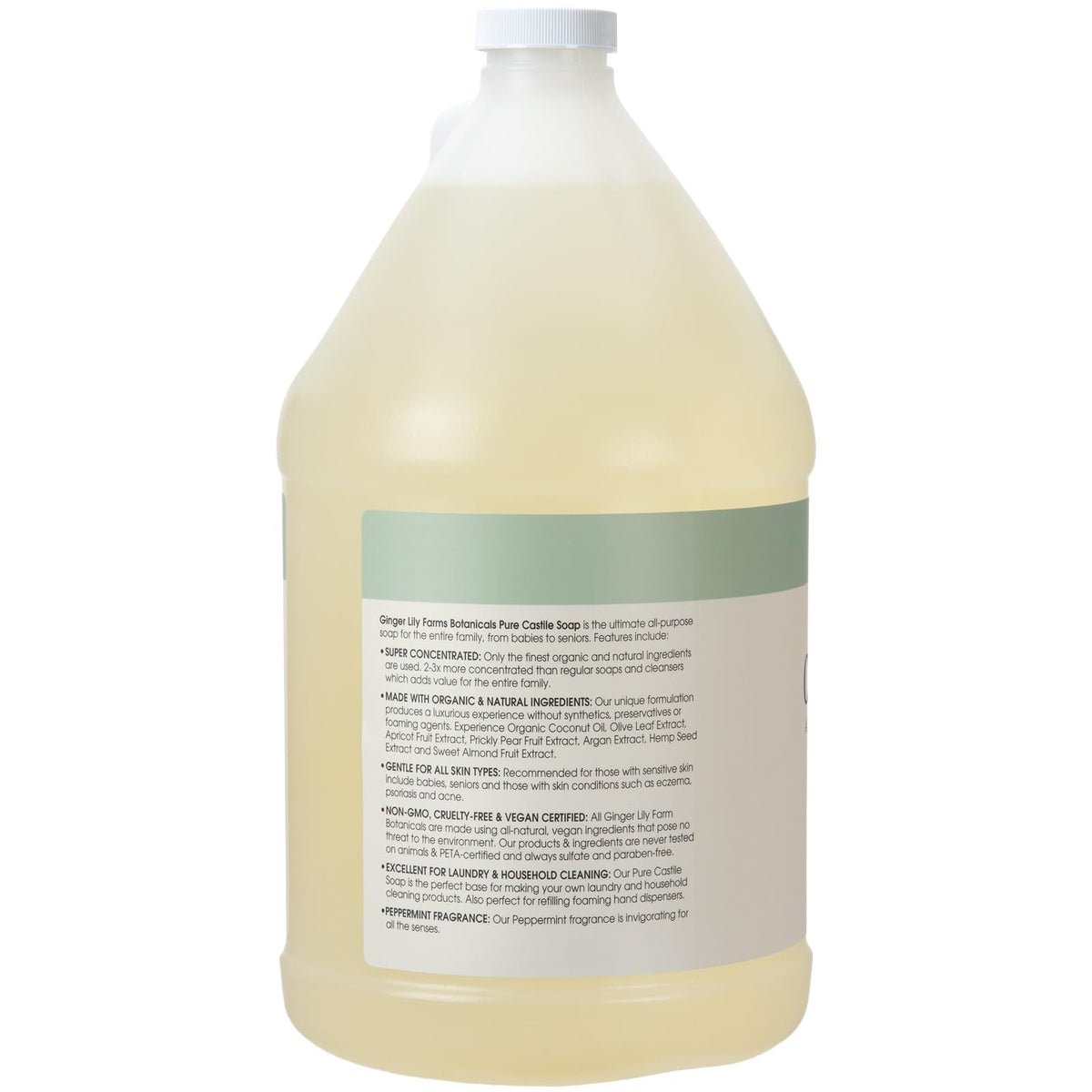 Ginger Lily Farms Botanicals Pure Castile Liquid Soap Refill, 128 Fl Oz