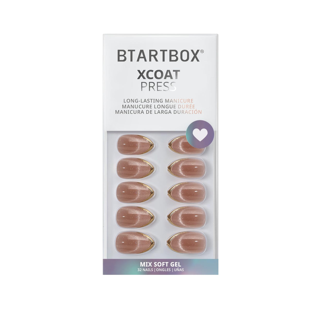 BTArtbox Press-On Nails, Lamp-Curable Soft Gel, Salon-Quality Natural Look