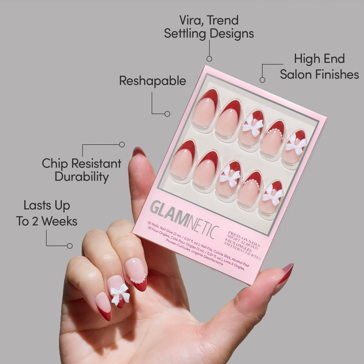 Glamnetic Press-On Nail Kit with UV-Coated Salon-Style Nails
