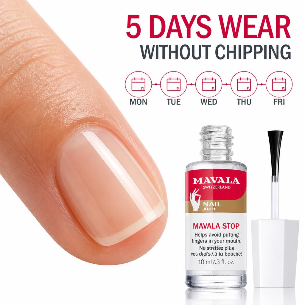 Mavala Stop Deterrent Nail Polish Treatment, Bitter Taste, 0.3 Fl Oz