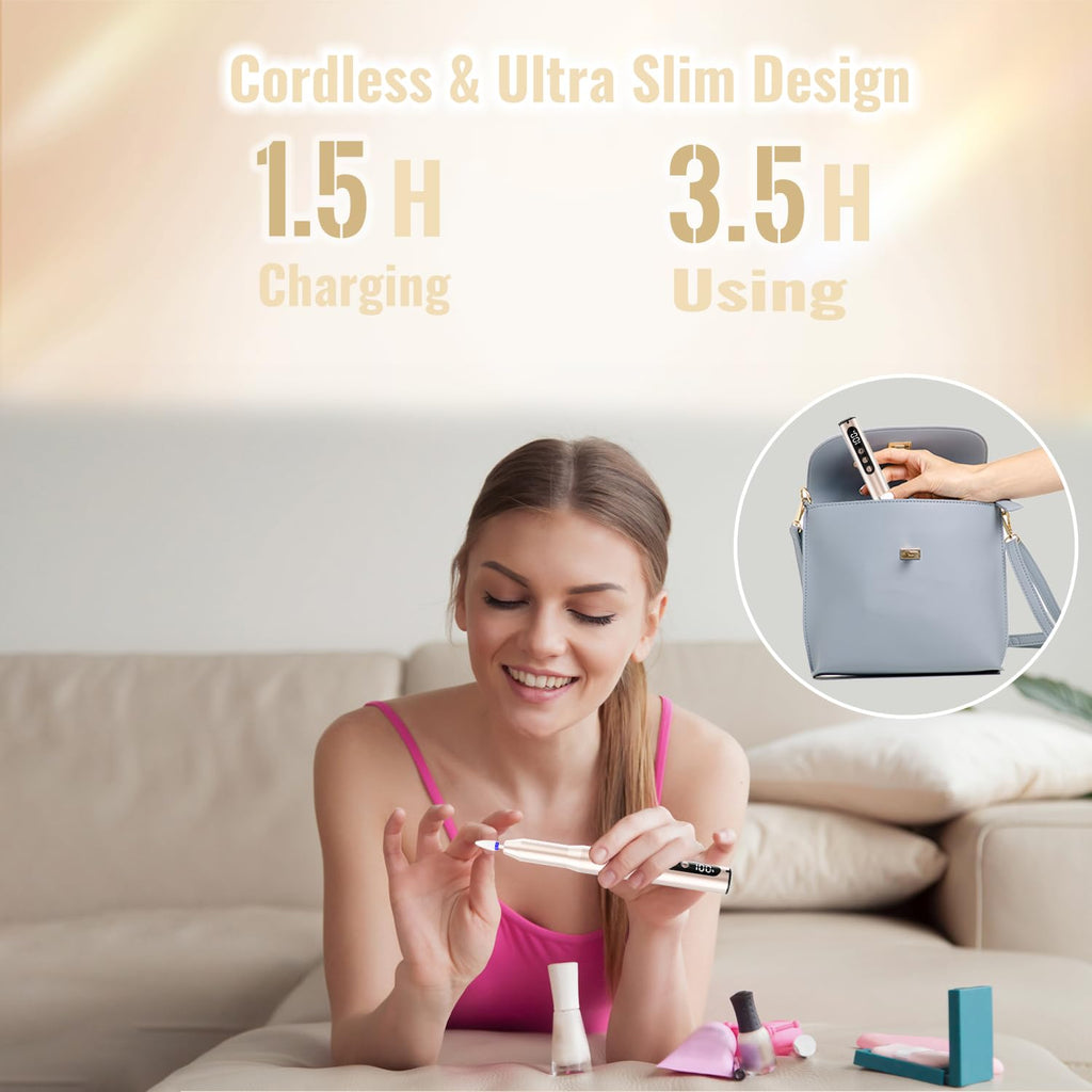 Denabuty Cordless Electric Nail Drill with LCD Display
