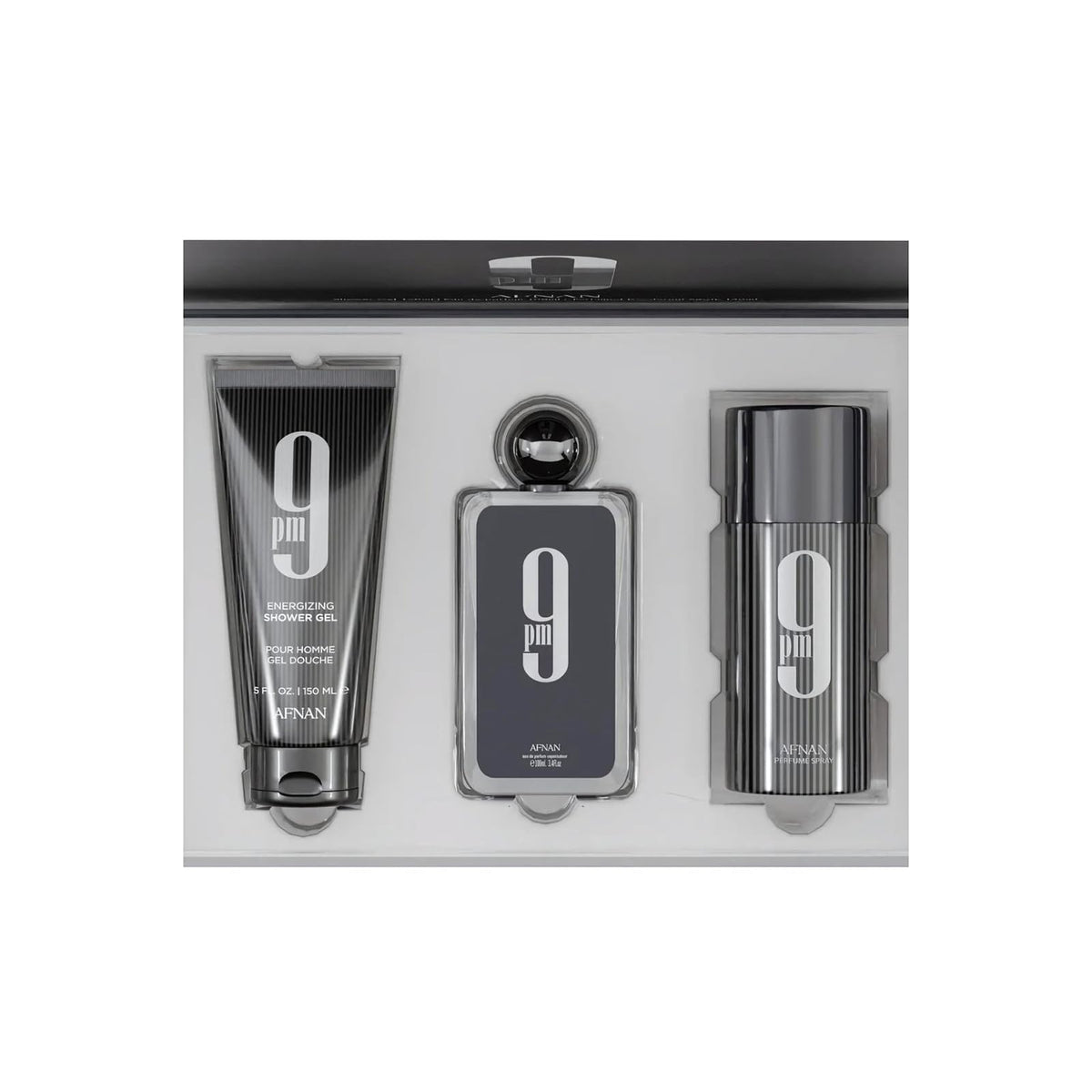 Afnan 9 PM Luxury Perfume Gift Set with Eau de Parfum, Deodorant & Shower Gel