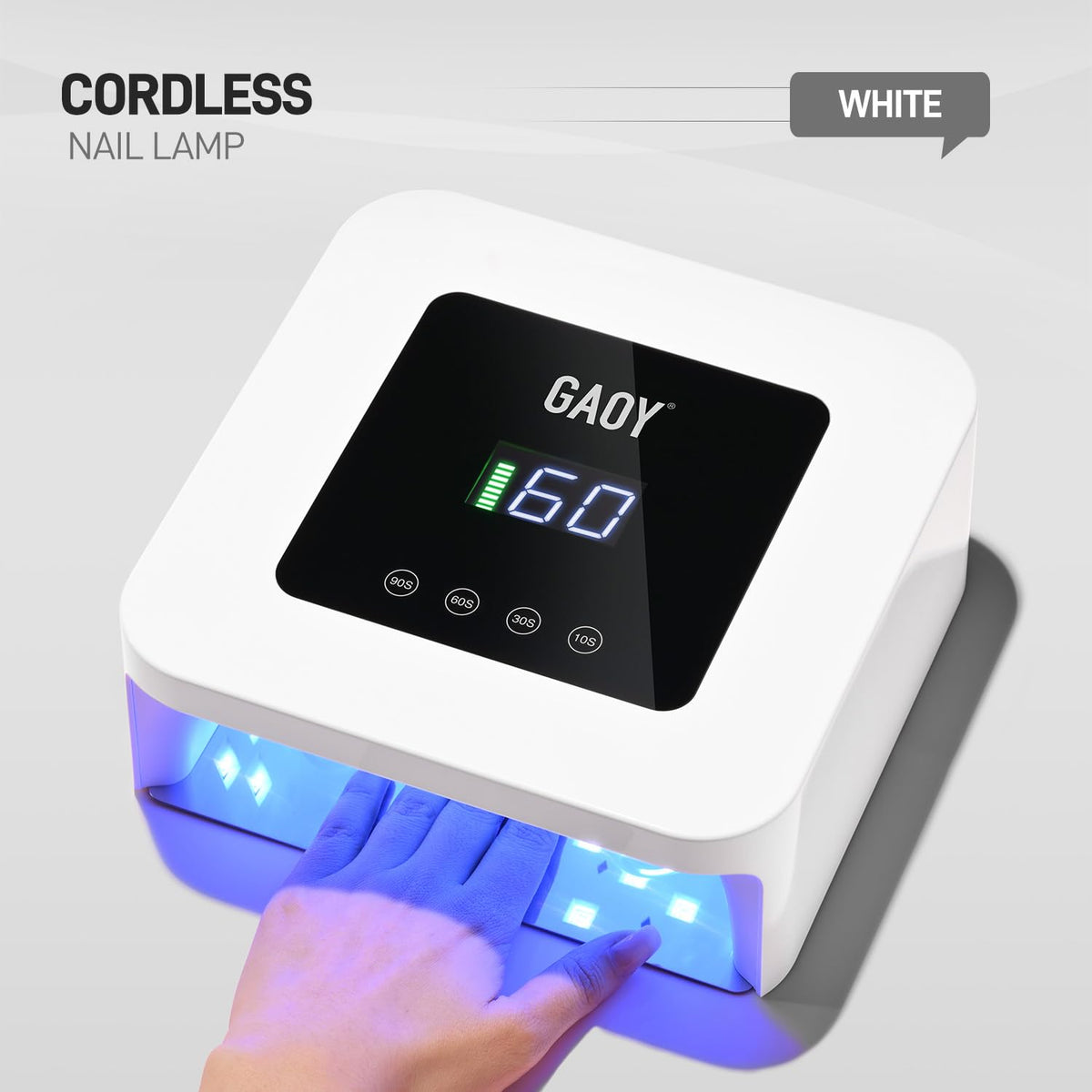 GAOY Cordless Rechargeable UV LED Nail Lamp for Gel Nails