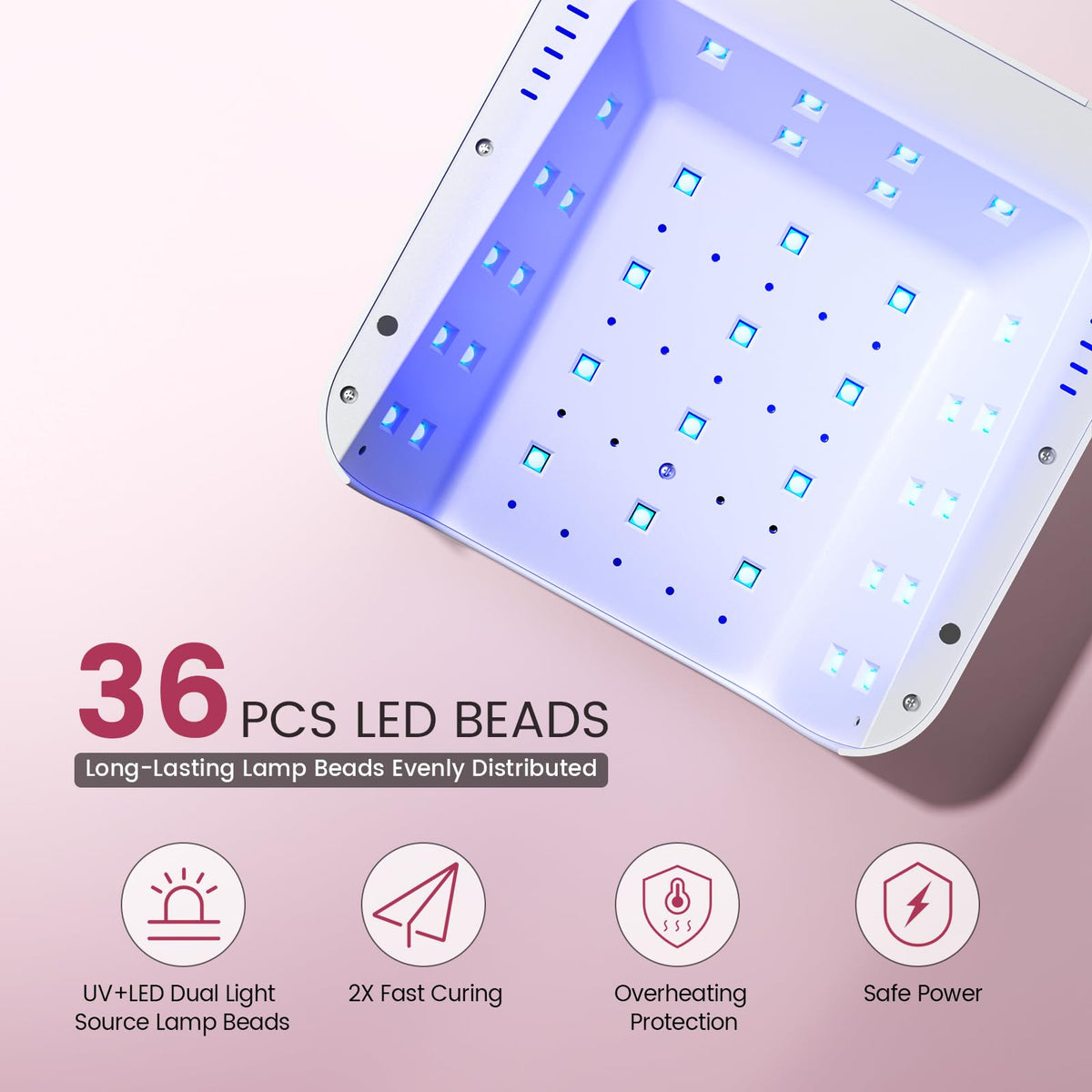 Lavinda Rechargeable UV LED Nail Lamp for Gel Polish