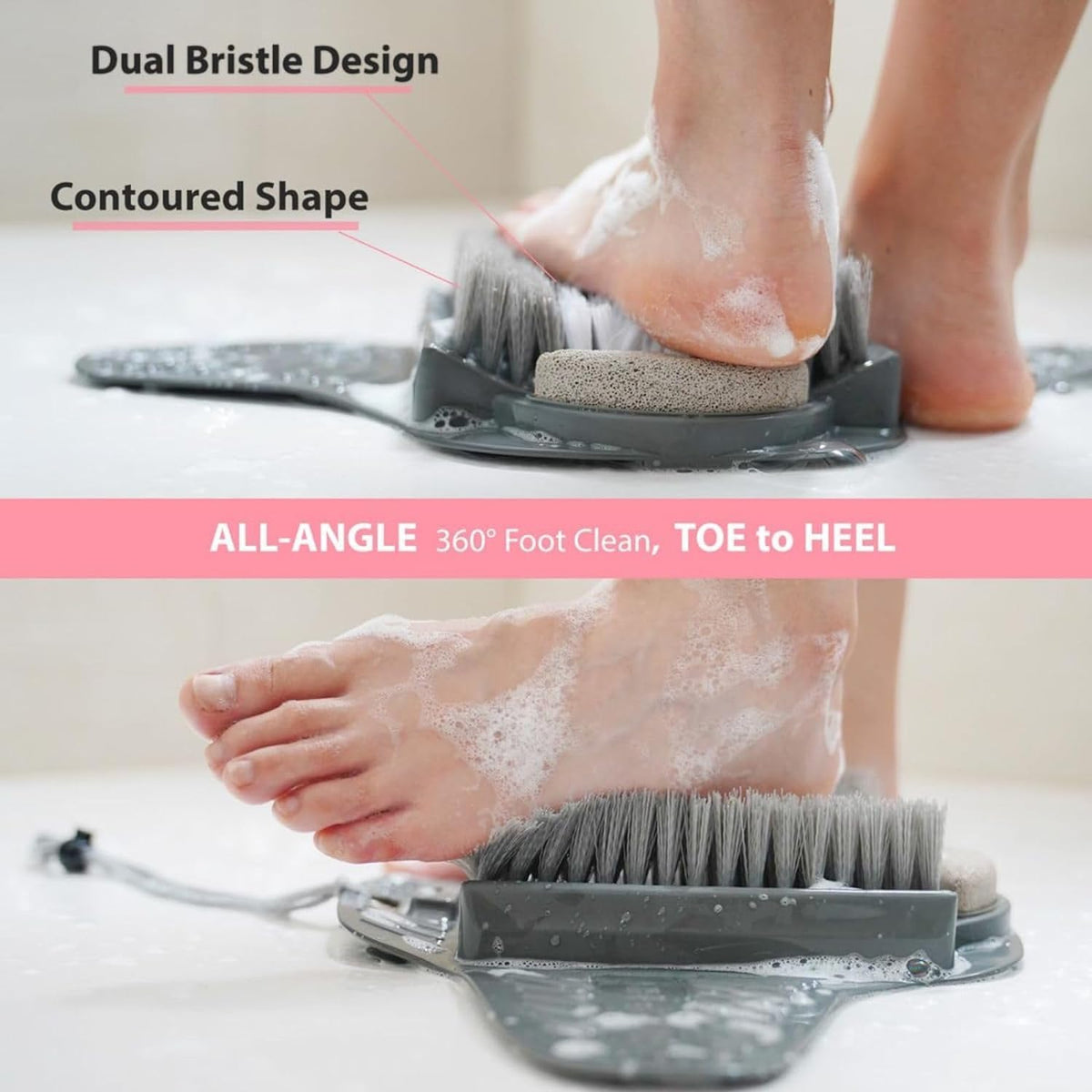 Efforest Shower Foot Scrubber Mat with Pumice Stone