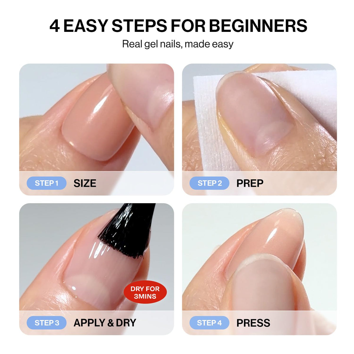 ohora Real Gel Press-On Nails – No UV Lamp, No Glue