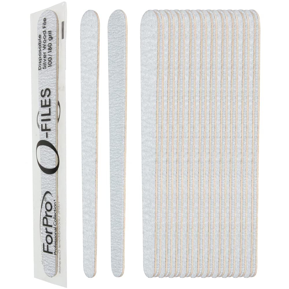 ForPro O-Files Wood Board Nail Files, 100/180 Grit, Double-Sided, 100 Count