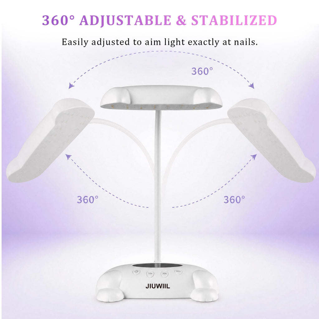 JIUWIIL 48W UV LED Nail Lamp with 24 Beads and Flexible Gooseneck