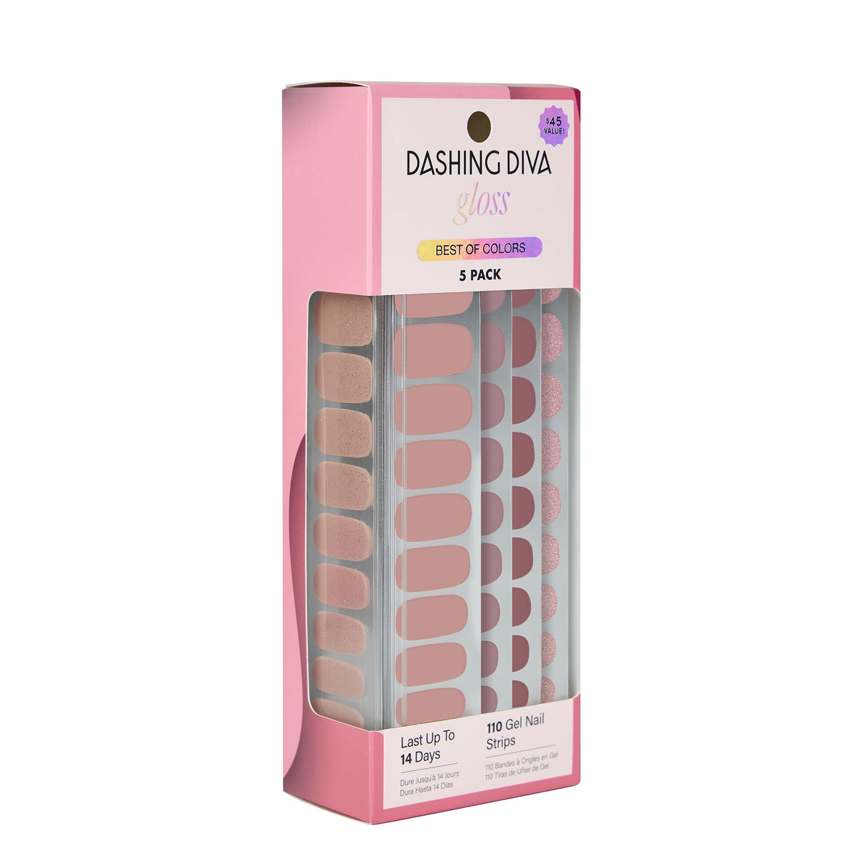 Dashing Diva Gloss Gel Nail Strips Kit - 110 Wraps, UV-Free