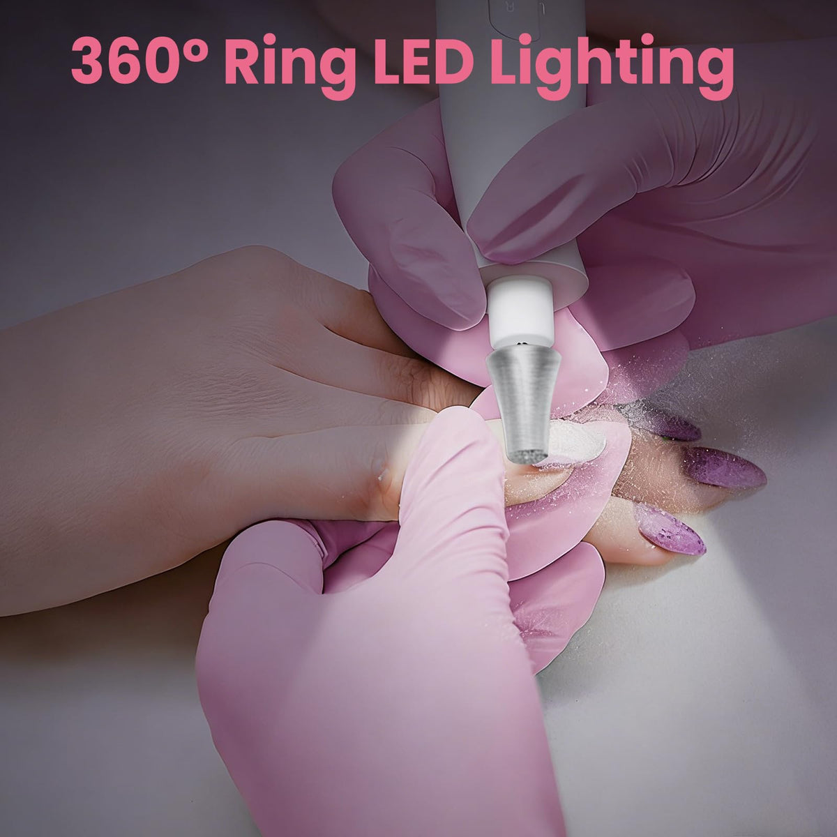 Merloly Cordless Electric Nail Drill Kit with LED Light