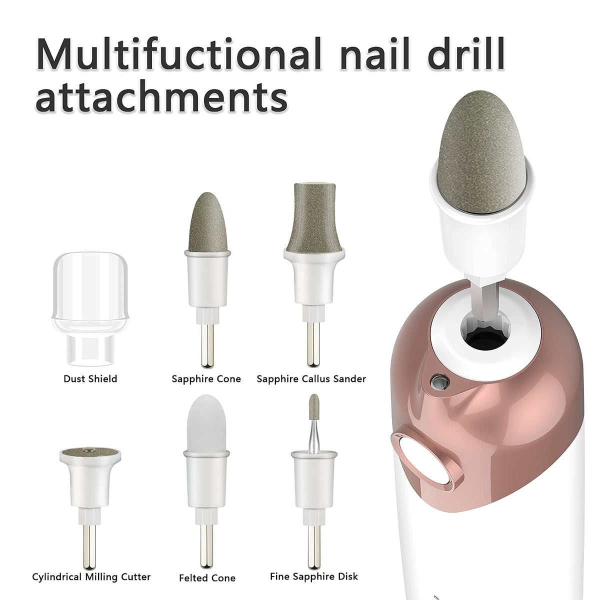 POLAMD Professional Electric Manicure & Pedicure Nail File Kit