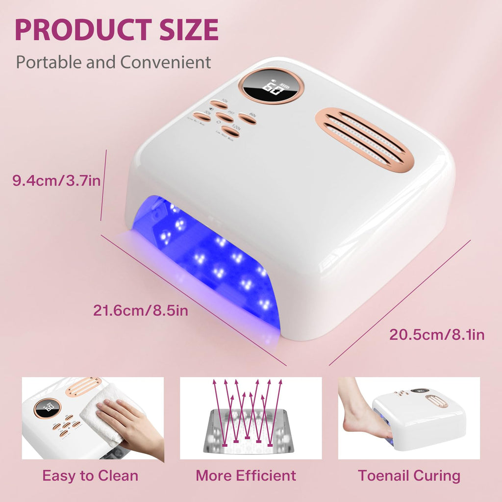 72W Rechargeable UV LED Nail Lamp for Gel Polish