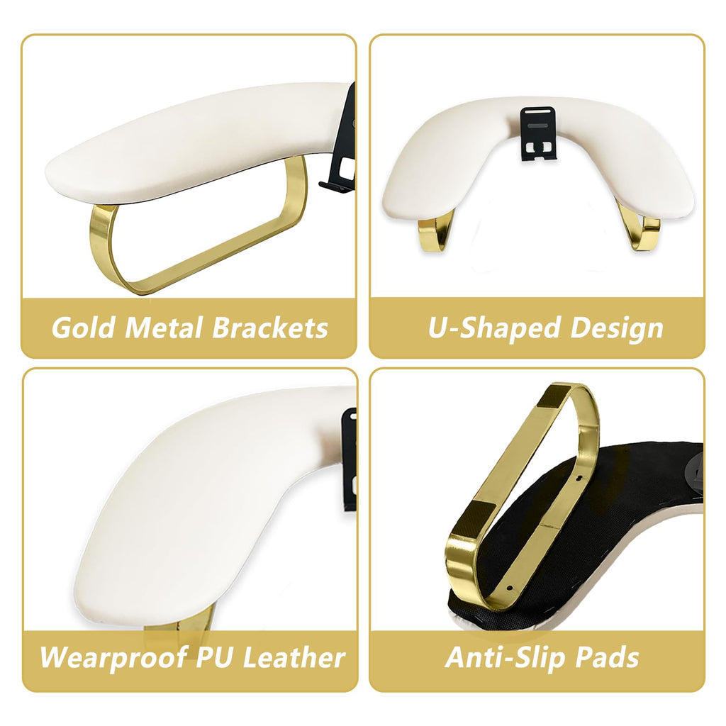 Rotating Phone Holder Nail Arm Rest with U-Shaped PU Leather Cushion