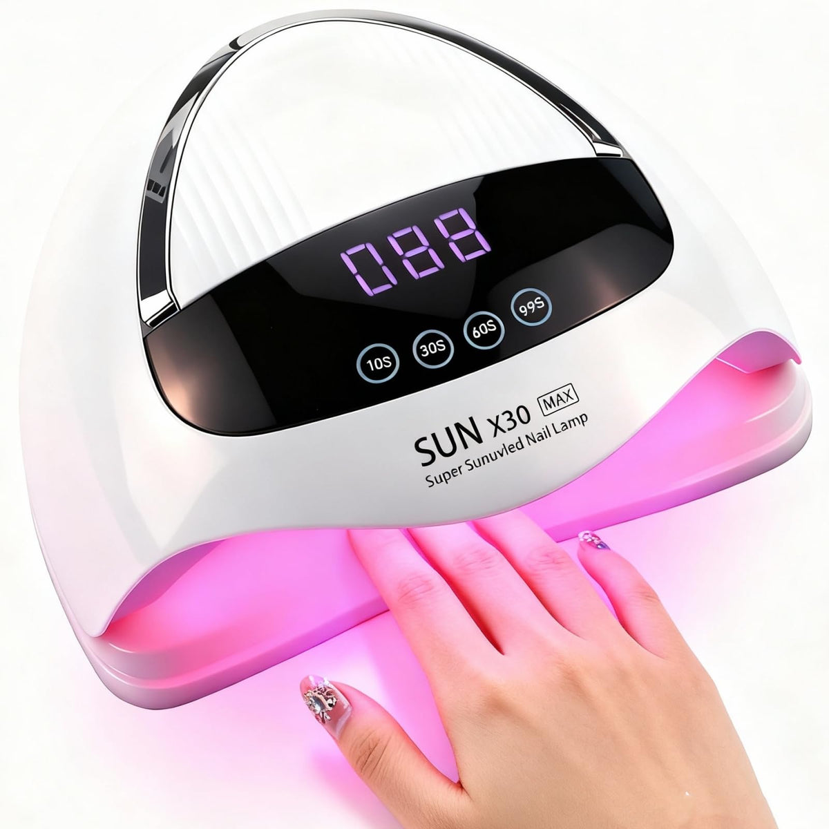 500W UV LED Nail Lamp, 90-LED Gel Nail Dryer with LCD Display
