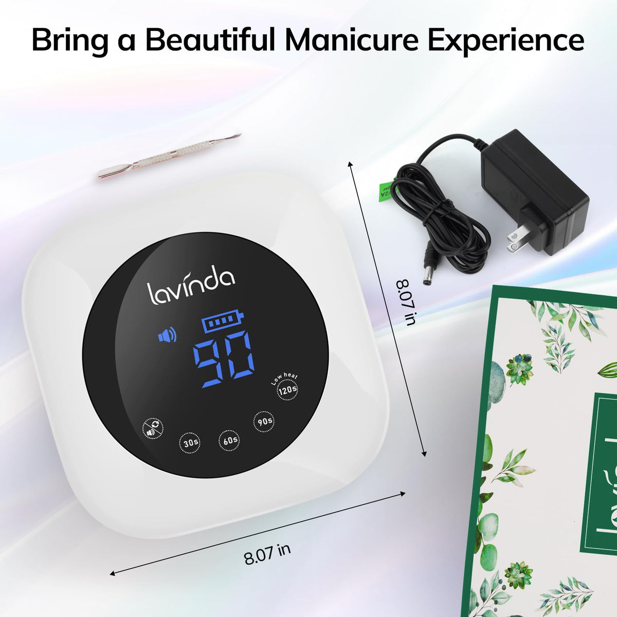 Lavinda 54W Cordless UV LED Nail Lamp with LCD Timer