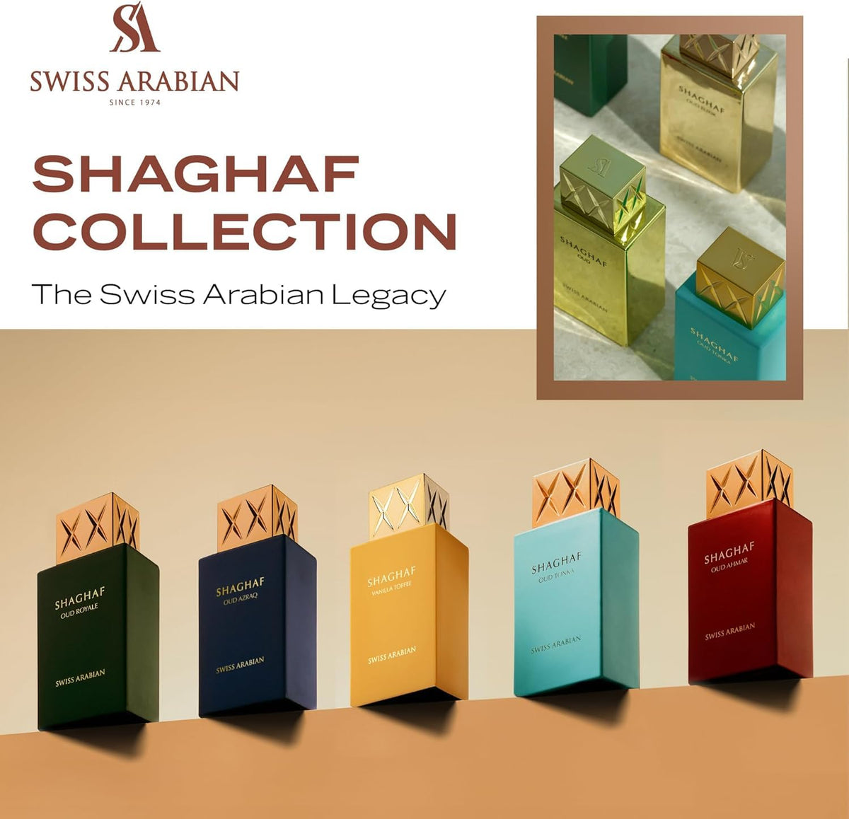 Swiss Arabian Shaghaf Oud Aswad Eau de Parfum, Unisex Woody Oud Fragrance, 75ml