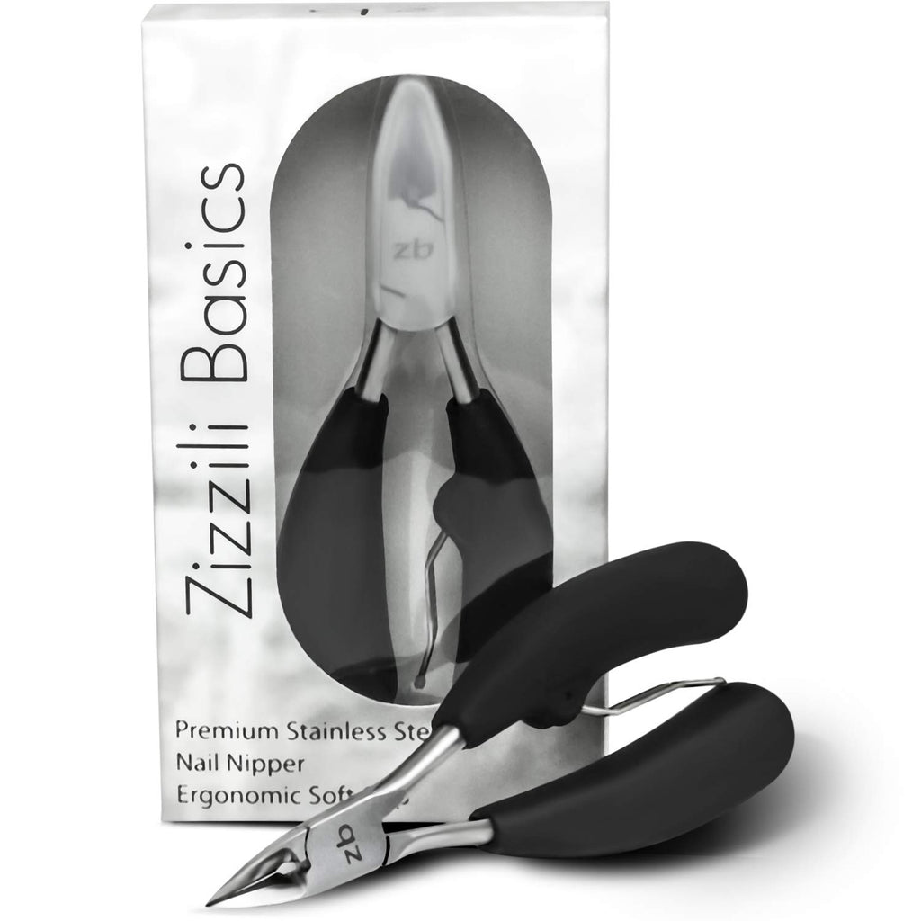 Zizzili Basics Thick Toenail Clippers with Black Easy-Grip Handle