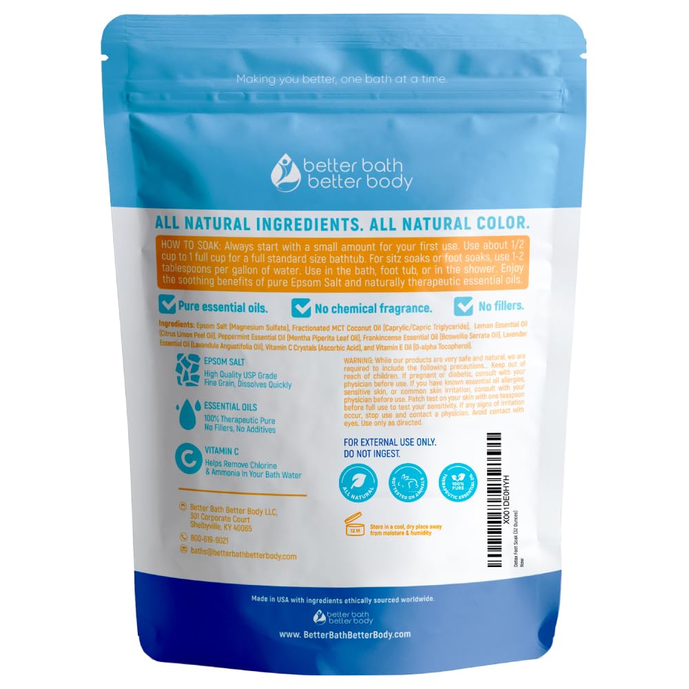 Detox Foot Soak Salts with Epsom Salt, Vitamin C and Essential Oils